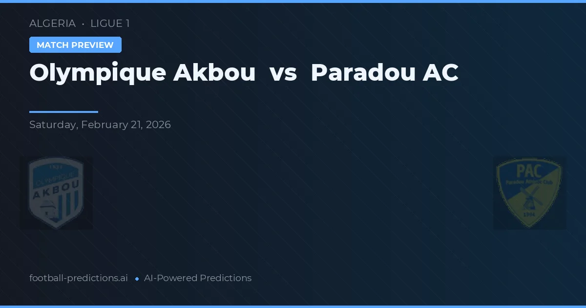 Olympique Akbou vs Paradou AC — předpověď a náhled zápasu