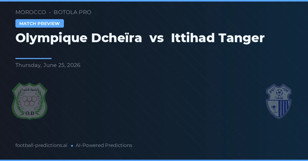 Olympique Dcheïra vs Ittihad Tanger — předpověď a náhled zápasu