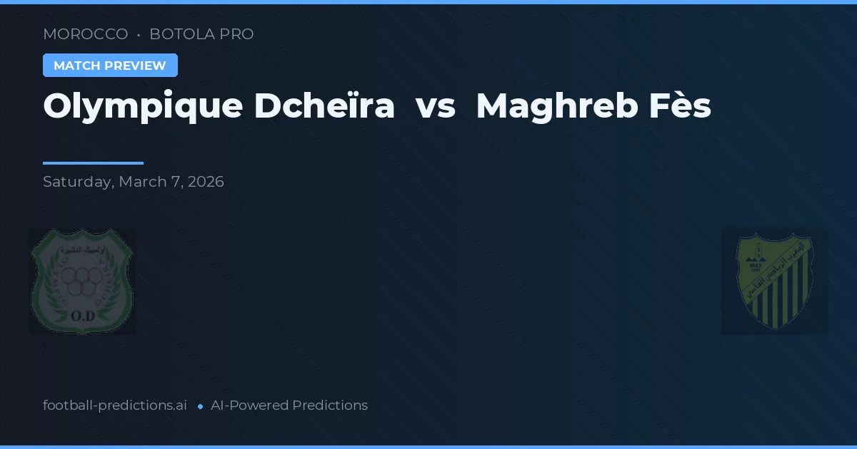 Olympique Dcheïra vs Maghreb Fès — předpověď a náhled zápasu