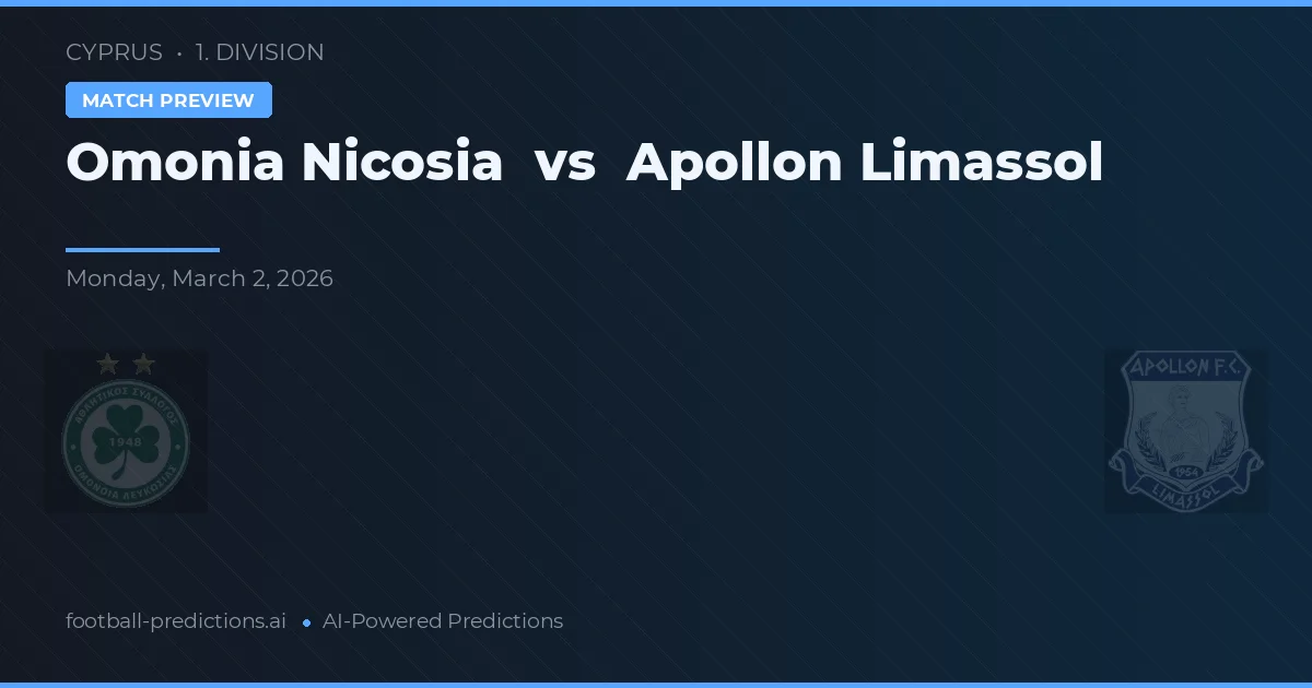 Omonia Nikózie vs Apollon Limassol — předpověď a náhled zápasu