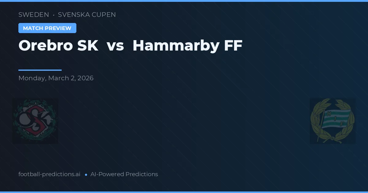 Örebro SK vs Hammarby FF — předpověď a náhled zápasu