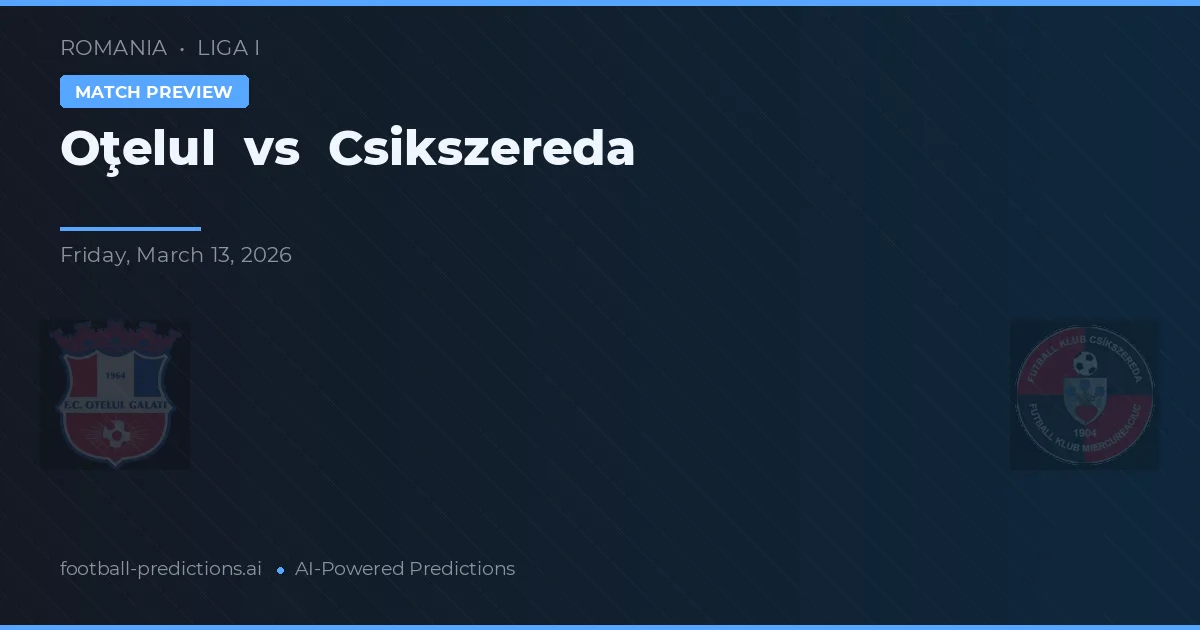 Oţelul vs Čikszereda — předpověď a náhled zápasu