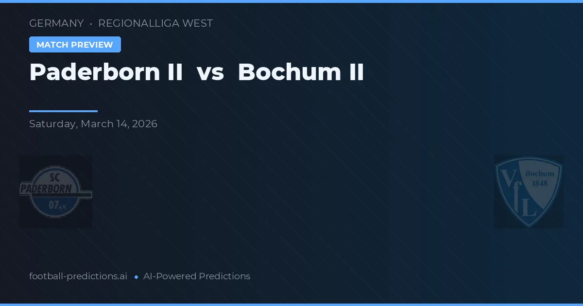 Paderborn II vs VfL Bochum II — předpověď a náhled zápasu