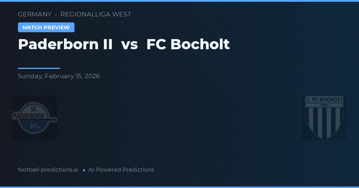 Paderborn II vs FC Bocholt — předpověď a náhled zápasu