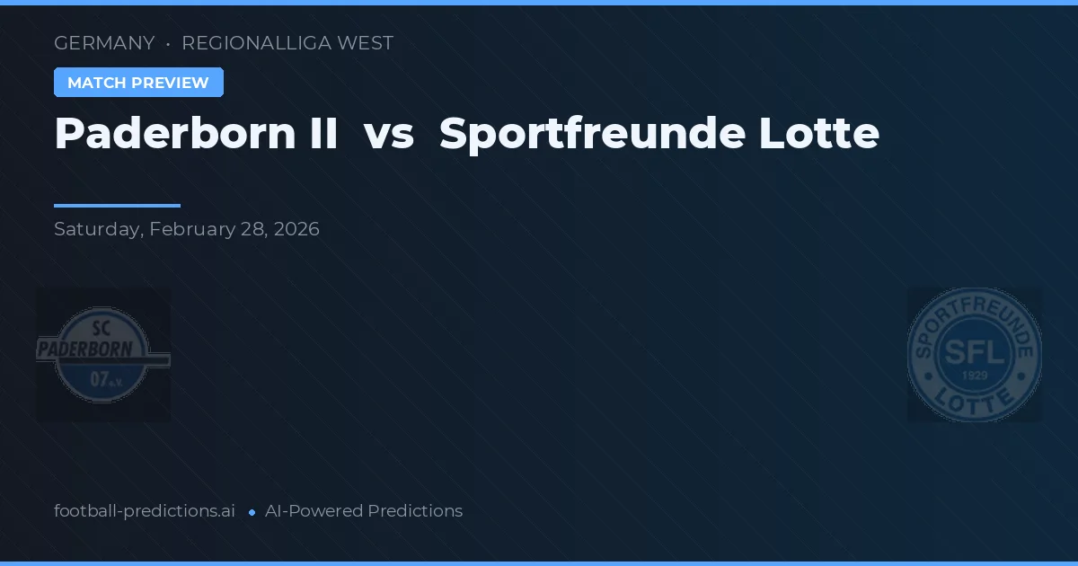 Paderborn II vs Sportfreunde Lotte — předpověď a náhled zápasu