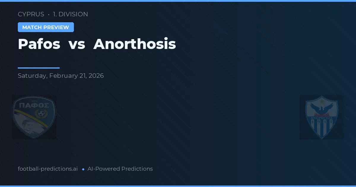 Pafos vs Anorthosis — předpověď a náhled zápasu