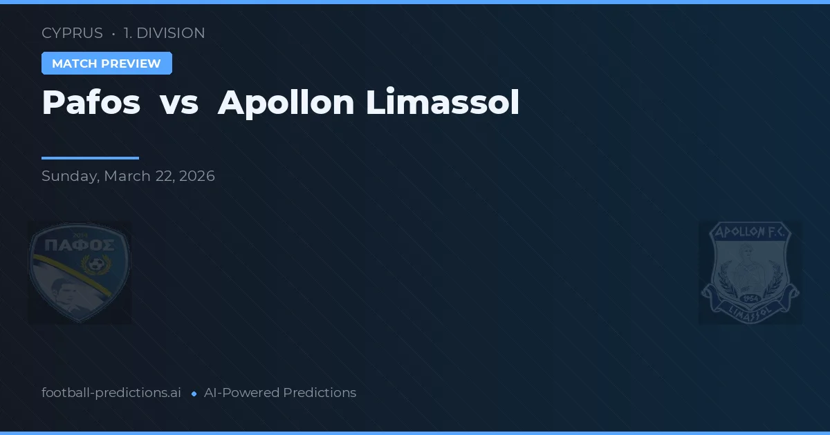 Pafos vs Apollon Limassol — předpověď a náhled zápasu