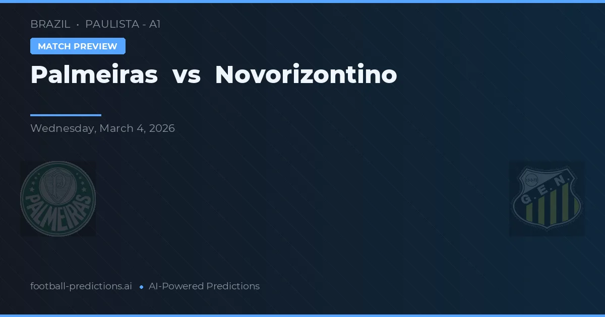 Palmeiras vs Novorizontino — předpověď a náhled zápasu