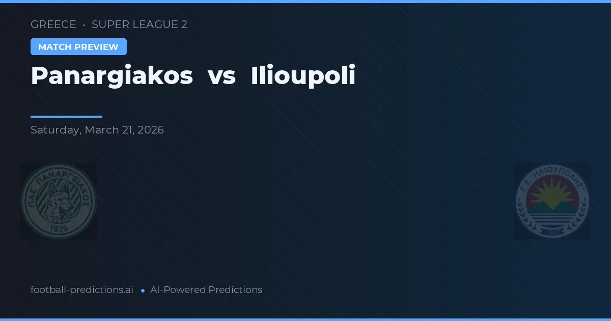 Panargiakos vs Ilioupoli — předpověď a náhled zápasu