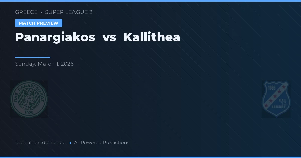 Panargiakos vs Kallithea — předpověď a náhled zápasu