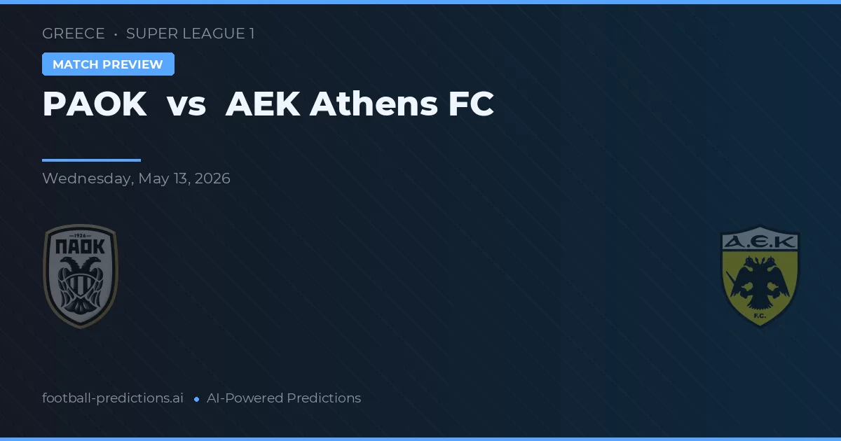 PAOK vs AEK Athény — předpověď a náhled zápasu