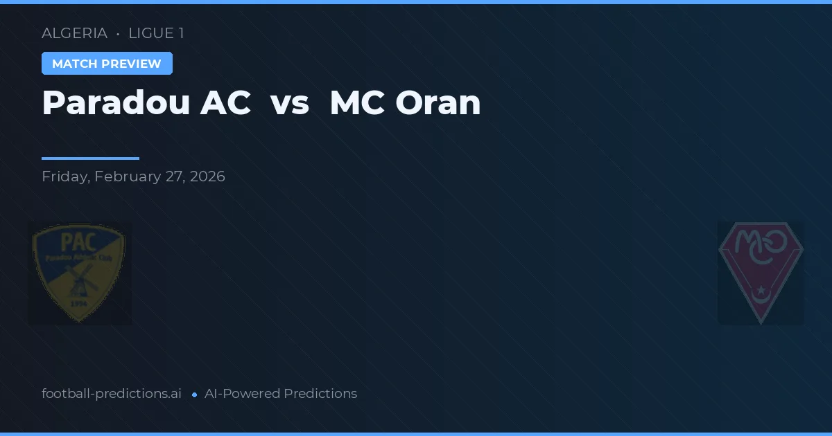 Paradou AC vs MC Oran — předpověď a náhled zápasu