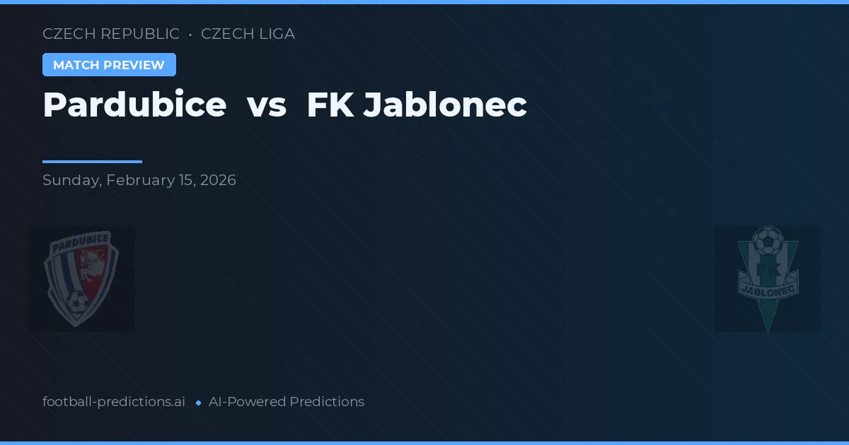 Pardubice vs Jablonec — předpověď a náhled zápasu