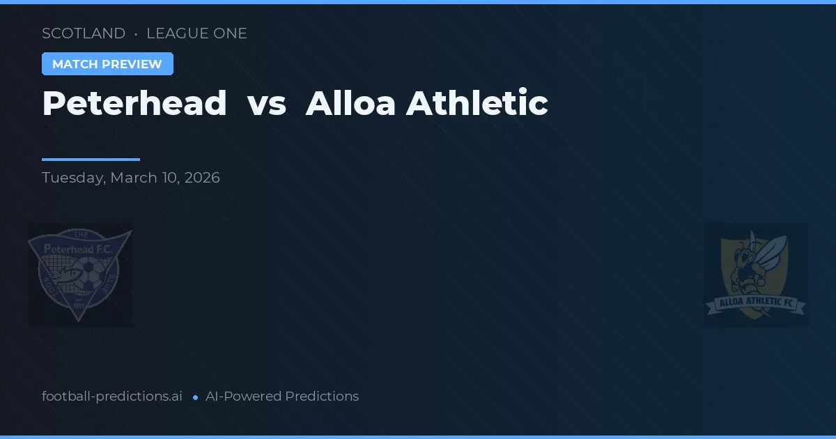 Peterhead vs Alloa Athletic — předpověď a náhled zápasu