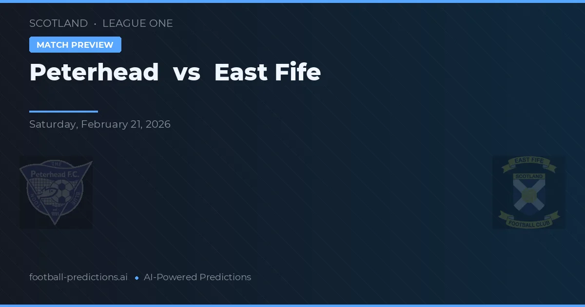 Peterhead vs East Fife — předpověď a náhled zápasu