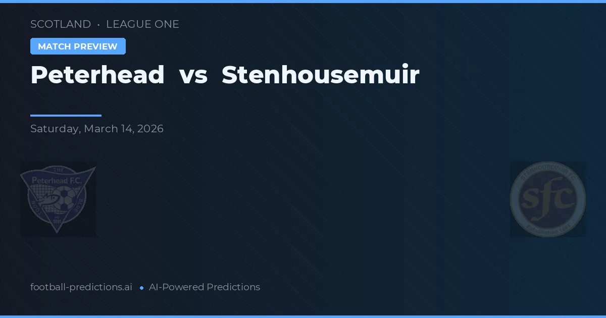 Peterhead vs Stenhousemuir — předpověď a náhled zápasu
