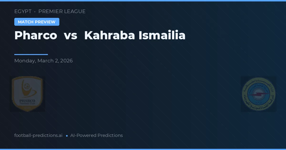 Pharco vs Kahraba Ismailia — předpověď a náhled zápasu