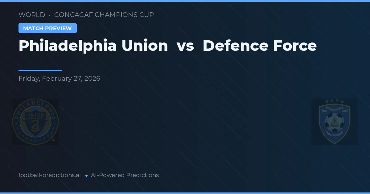 Philadelphia Union vs Defence Force — předpověď a náhled zápasu