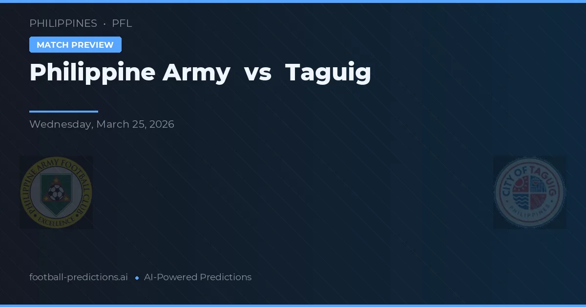 Filipínská armáda vs Taguig — předpověď a náhled zápasu