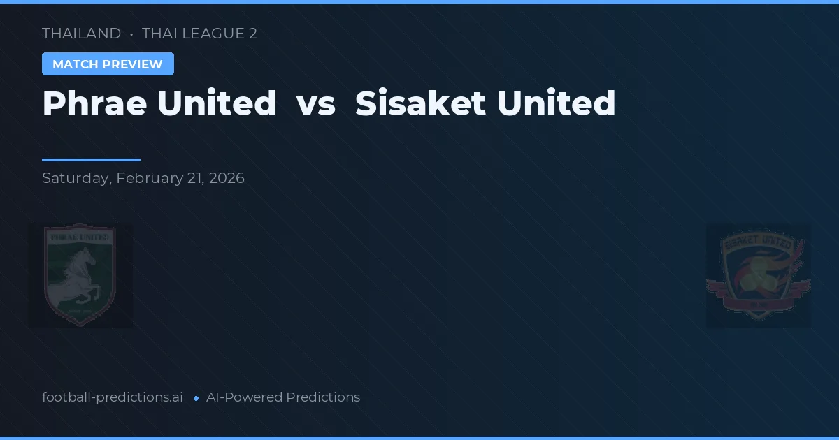 Phrae United vs Sisaket United — předpověď a náhled zápasu