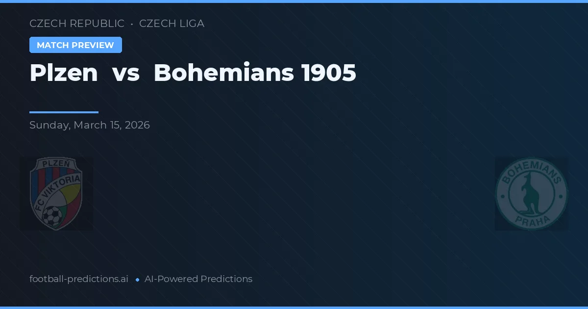 Plzeň vs Bohemians 1905 — předpověď a náhled zápasu