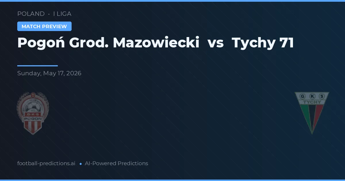 Pogoń Grod. Mazowiecki vs Tychy 71 — předpověď a náhled zápasu