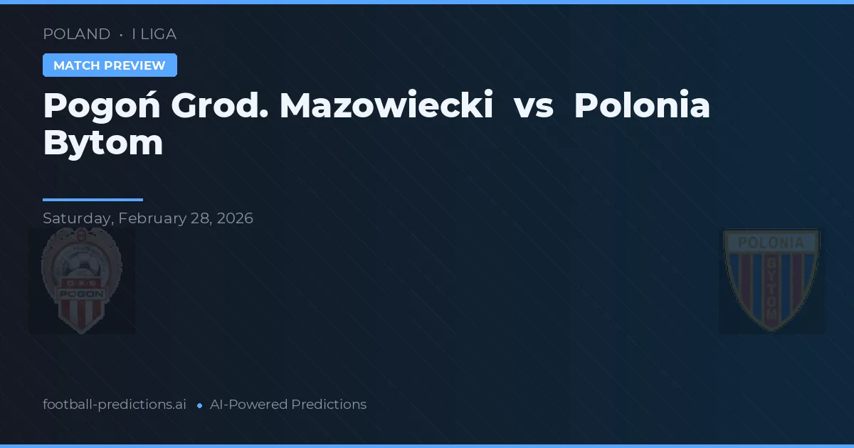 Pogoń Grod. Mazowiecki vs Polonia Bytom — předpověď a náhled zápasu