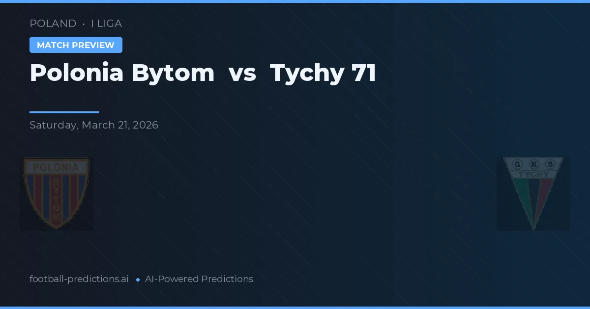 Polonia Bytom vs Tychy 71 — předpověď a náhled zápasu