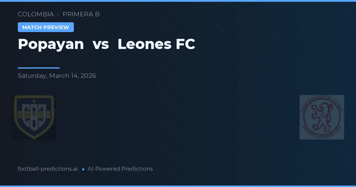 Popayán vs Leones FC — předpověď a náhled zápasu