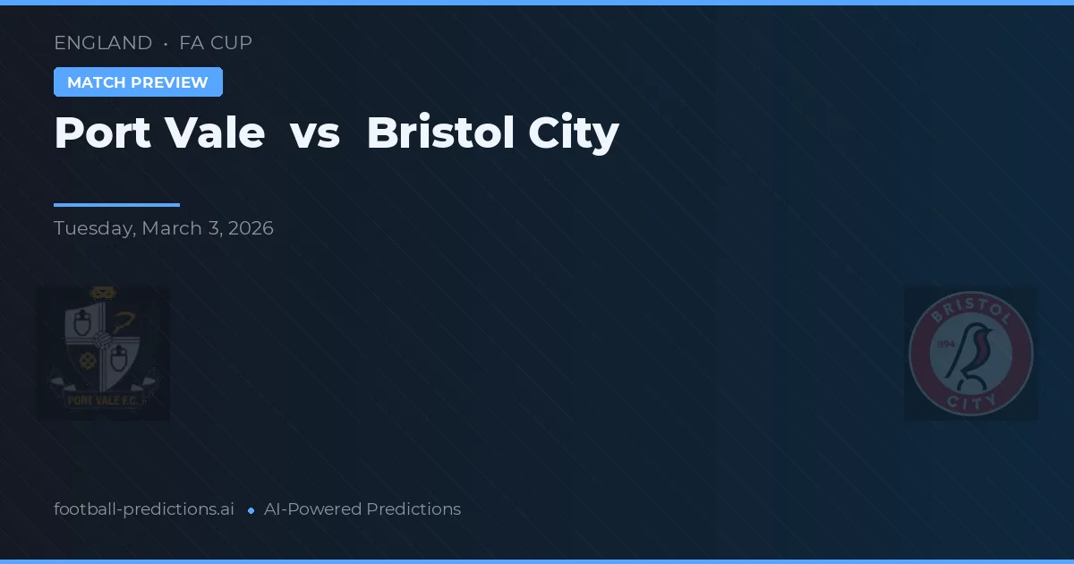 Port Vale vs Bristol City — předpověď a náhled zápasu