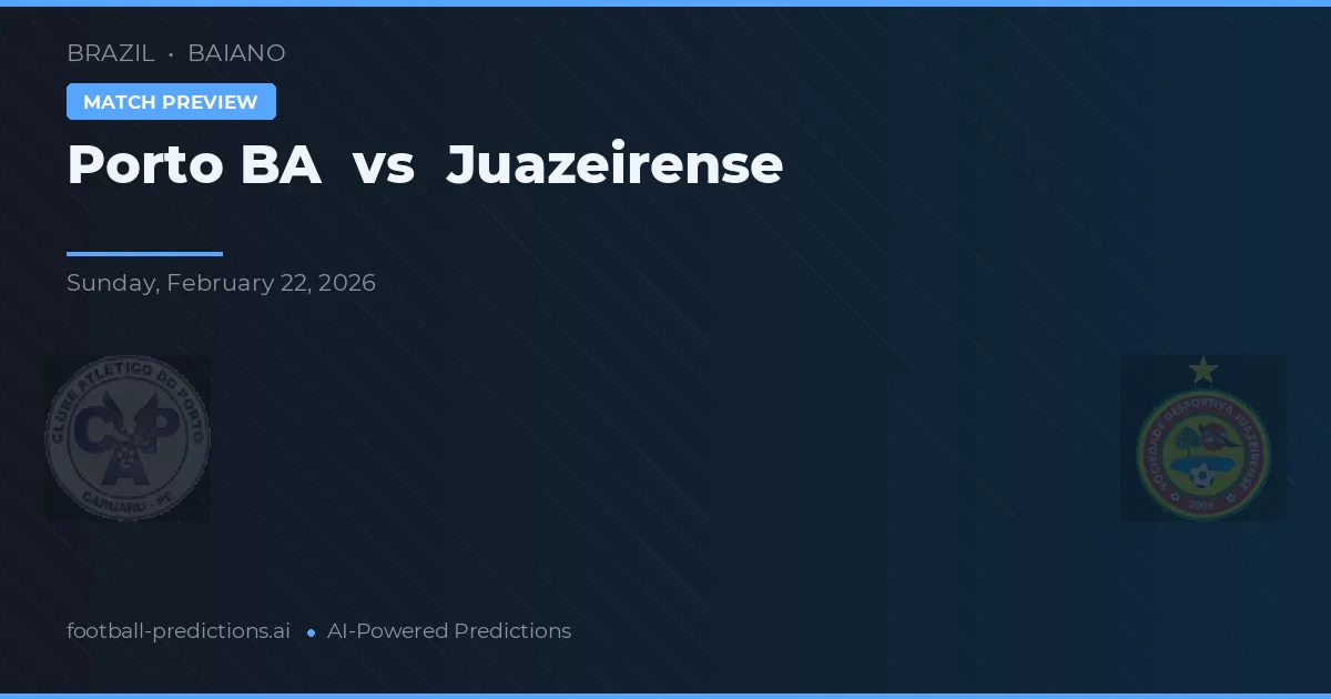 Porto BA vs Juazeirense — předpověď a náhled zápasu