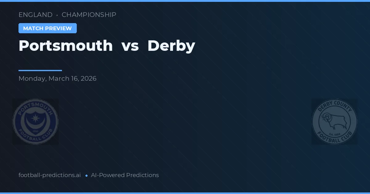 Portsmouth vs Derby — předpověď a náhled zápasu