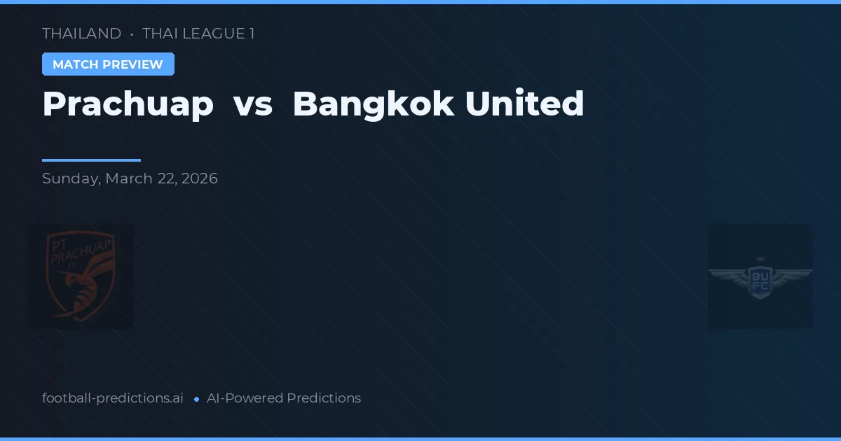 Prachuap vs Bangkok United — předpověď a náhled zápasu