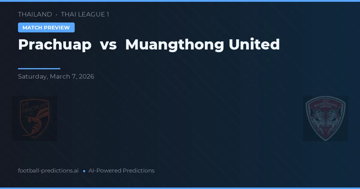 Prachuap vs Muangthong United — předpověď a náhled zápasu