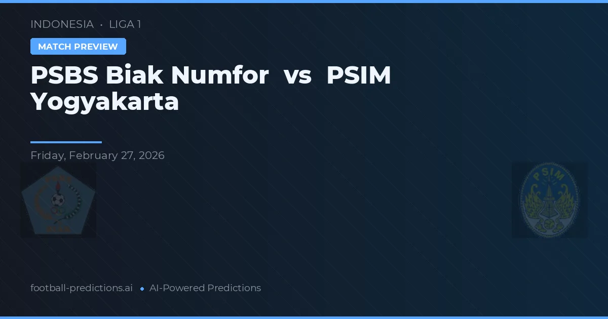 PSBS Biak Numfor vs PSIM Yogyakarta — předpověď a náhled zápasu