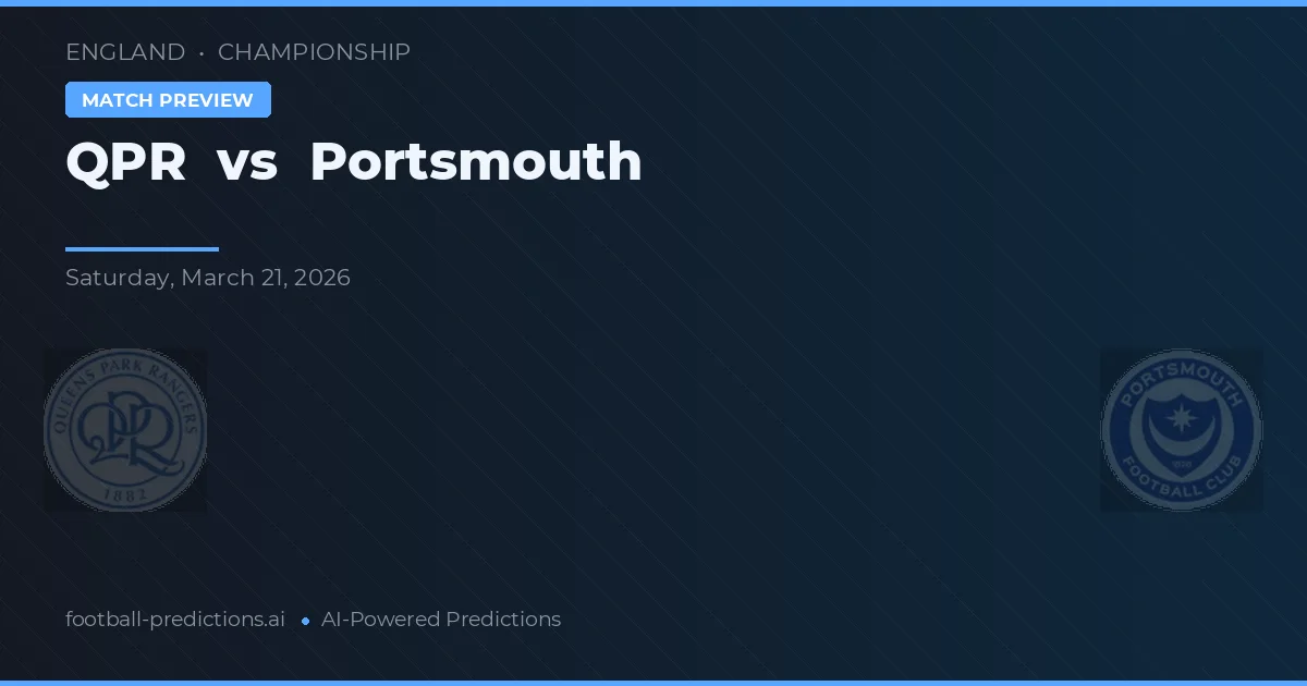 QPR vs Portsmouth — předpověď a náhled zápasu