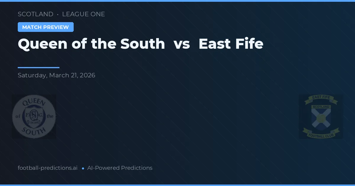 Queen of the South vs East Fife — předpověď a náhled zápasu