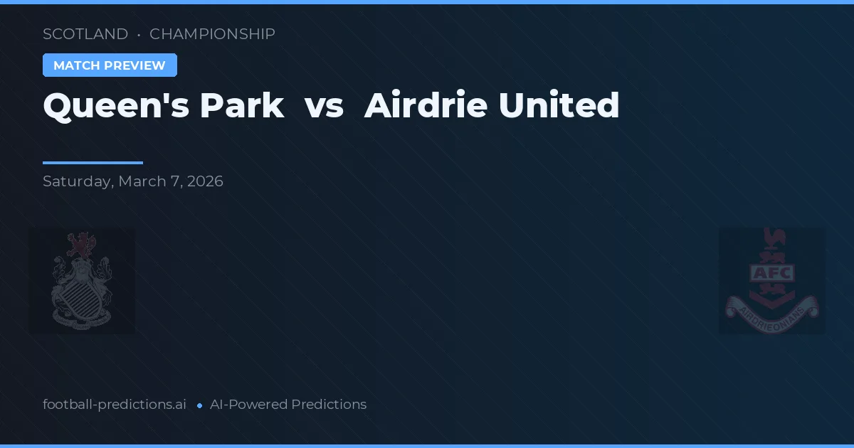 Queen's Park vs Airdrie United — předpověď a náhled zápasu