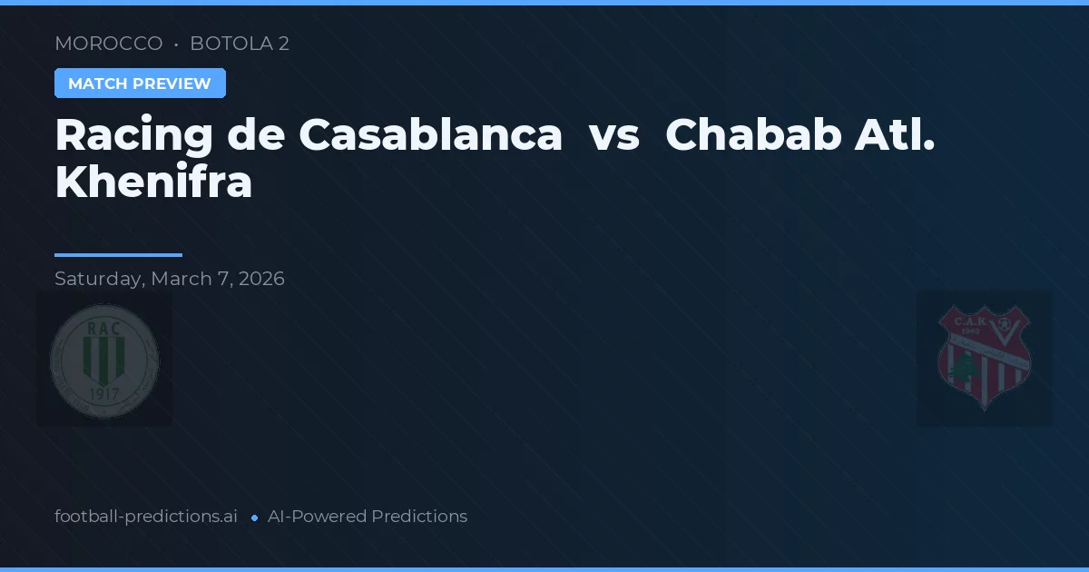 Racing Casablanca vs Chabab Atl. Khenifra — předpověď a náhled zápasu