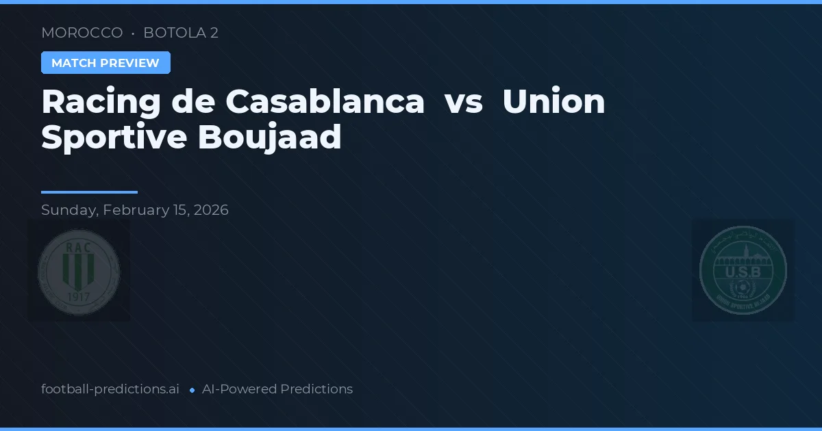 Racing Casablanca vs Union Sportive Boujaad — předpověď a náhled zápasu