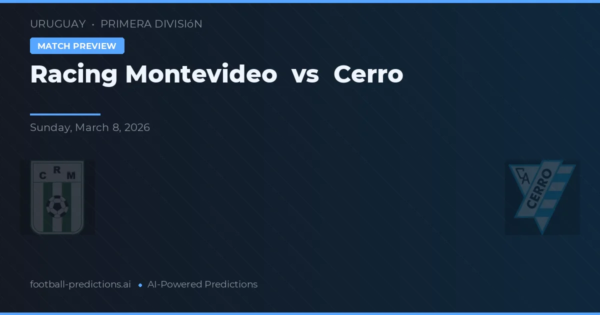 Racing Montevideo vs Cerro — předpověď a náhled zápasu