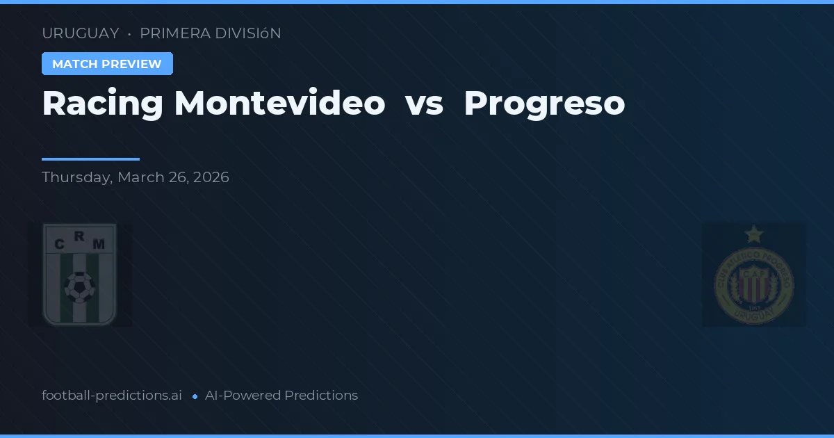 Racing Montevideo vs Progreso — předpověď a náhled zápasu