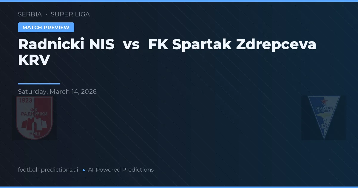 Radnički Niš vs FK Spartak Zrdrecepva KRV — předpověď a náhled zápasu