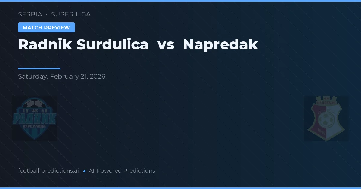 Radnik Surdulica vs Napredak — předpověď a náhled zápasu