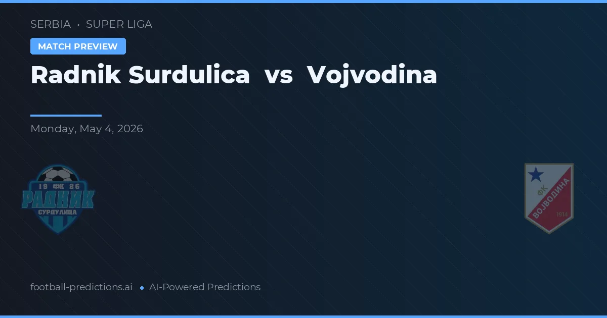 Radnik Surdulica vs Vojvodina — předpověď a náhled zápasu