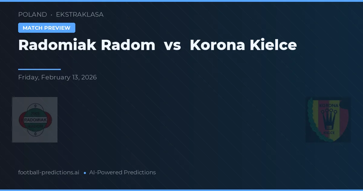 Radomiak Radom vs Korona Kielce — předpověď a náhled zápasu