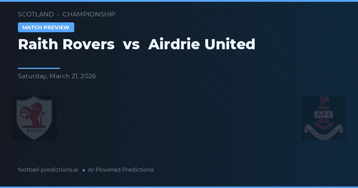 Raith Rovers vs Airdrie United — předpověď a náhled zápasu