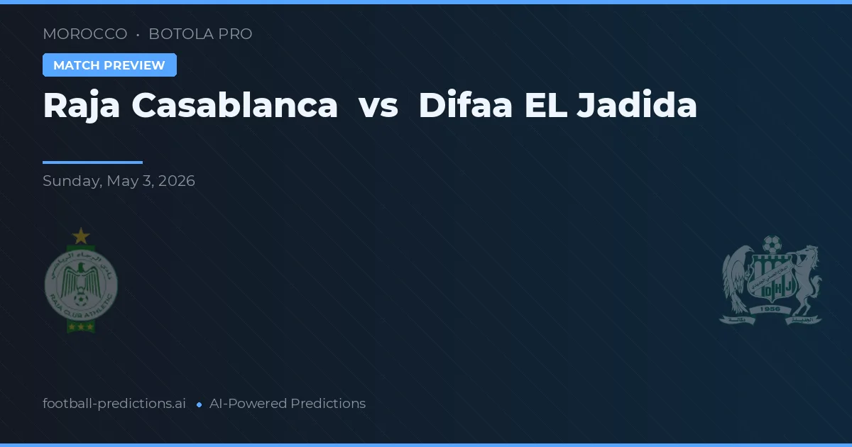 Raja Casablanca vs Difaa EL Jadida — předpověď a náhled zápasu