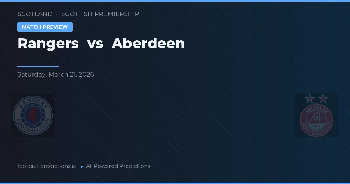 Rangers vs Aberdeen — předpověď a náhled zápasu