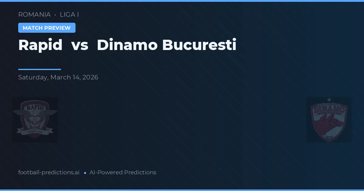 Rapid vs Dinamo București — předpověď a náhled zápasu